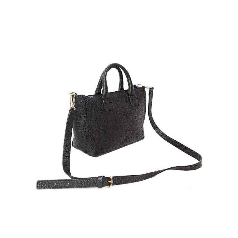 Furla Black Leather Handbag Pebbled Leather Capriccio